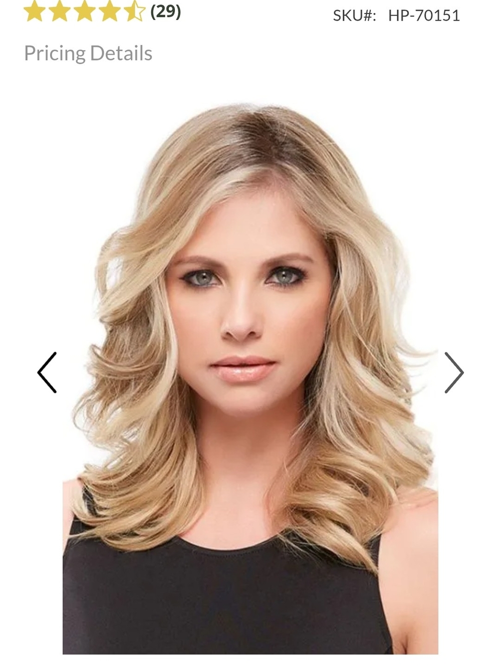 Medium Layered Women's Topper in Laguna Blonde by John Renau- 12"
